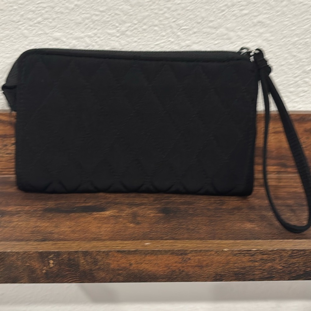 Vera Bradley Wristlet Black Quilted Wallet Clutch- NWOT